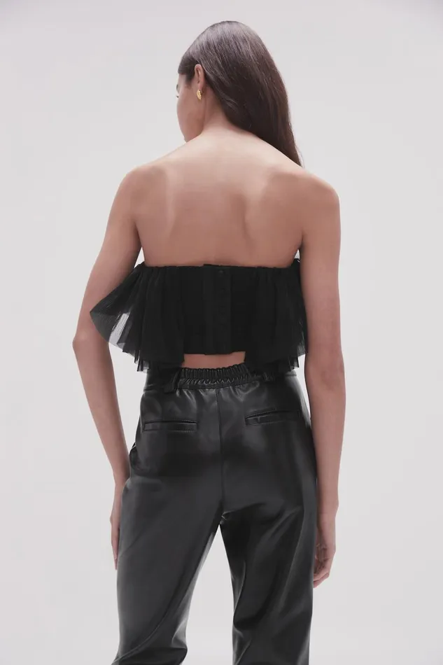 Aje Matching Sets Elsie Pleated Bustier Black 8211 Women Aje Matching Sets Elsie Pleated Bustier Black 8211 Women