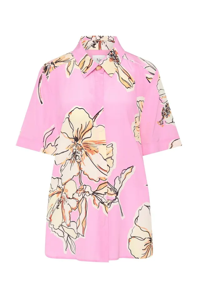 Aje Matching Sets Mirella Silk Shirt Pink Hibiscus 8211 Women Aje Matching Sets Mirella Silk Shirt Pink Hibiscus 8211 Women