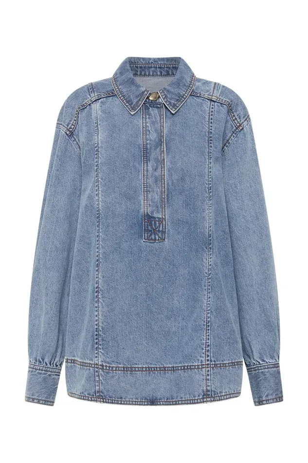 Aje Matching Sets Outline Denim Shirt Coastal Blue 8211 Women Aje Matching Sets Outline Denim Shirt Coastal Blue 8211 Women