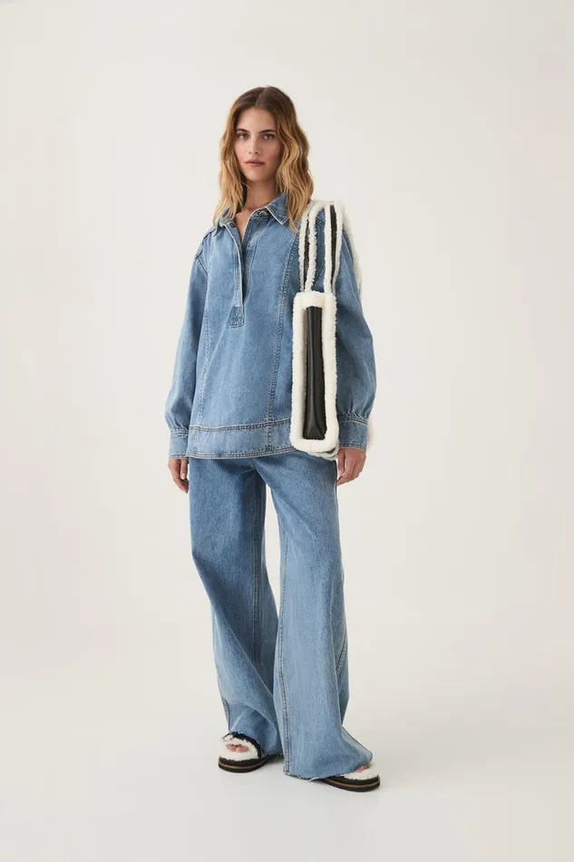 Aje Matching Sets Outline Denim Shirt Coastal Blue 8211 Women Aje Matching Sets Outline Denim Shirt Coastal Blue 8211 Women