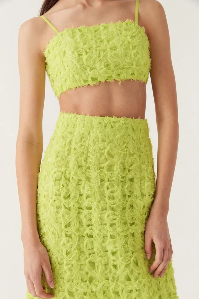 Aje Matching Sets Quintette Textured Midi Skirt Light Lime Green 8211 Women