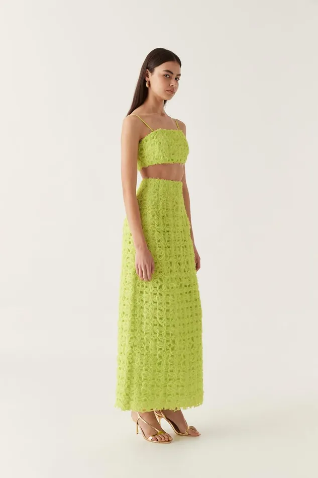 Aje Matching Sets Quintette Textured Midi Skirt Light Lime Green 8211 Women