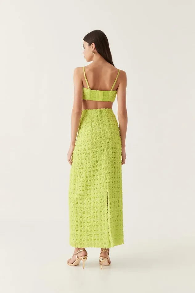 Aje Matching Sets Quintette Textured Midi Skirt Light Lime Green 8211 Women