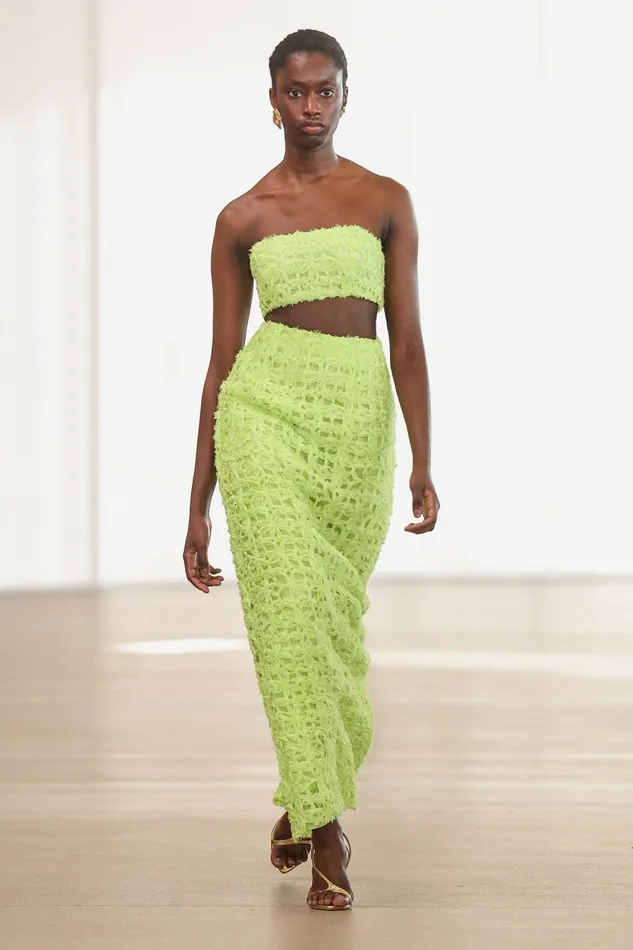 Aje Matching Sets Quintette Textured Midi Skirt Light Lime Green 8211 Women