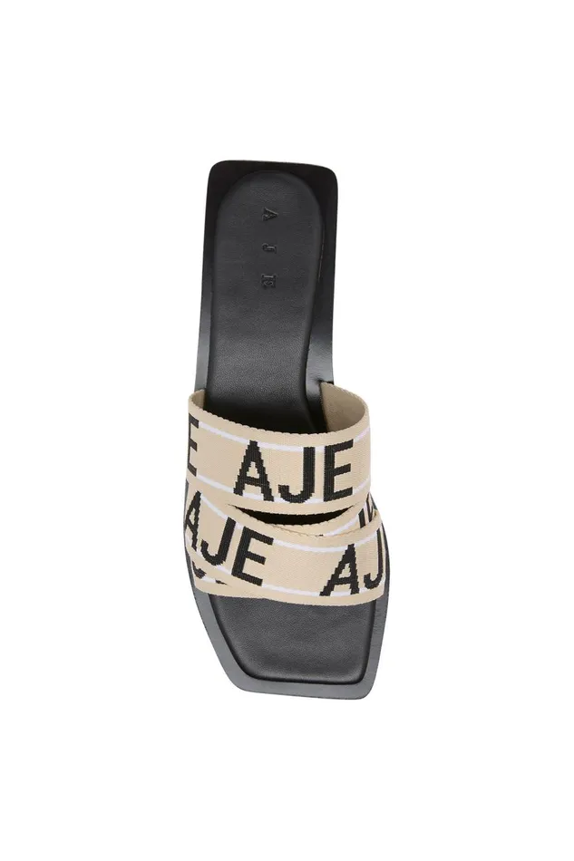 Aje Shoes Anais Logo Slide Blacknatural 8211 Women