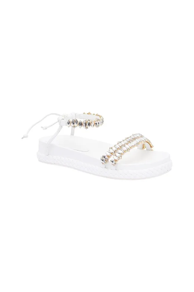 Aje Shoes Jewel Platform Sandal White 8211 Women
