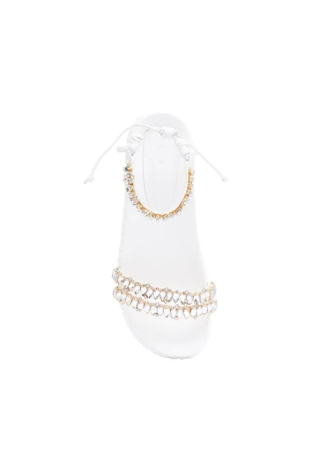 Aje Shoes Jewel Platform Sandal White 8211 Women