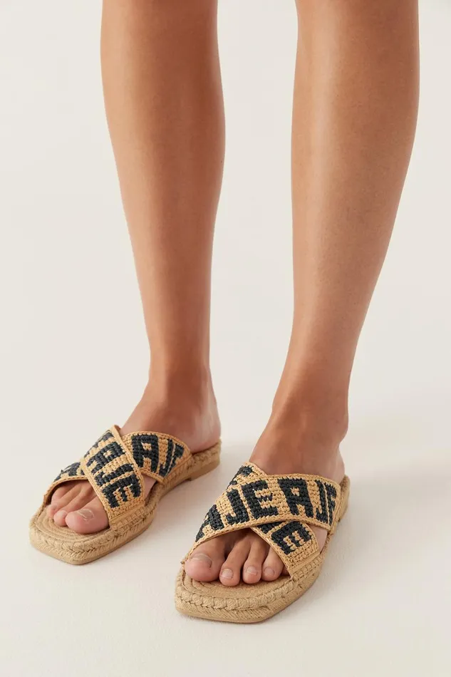 Aje Shoes Maisie Logo Slide Naturalblack 8211 Women
