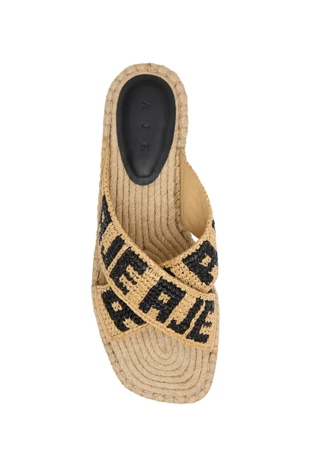 Aje Shoes Maisie Logo Slide Naturalblack 8211 Women