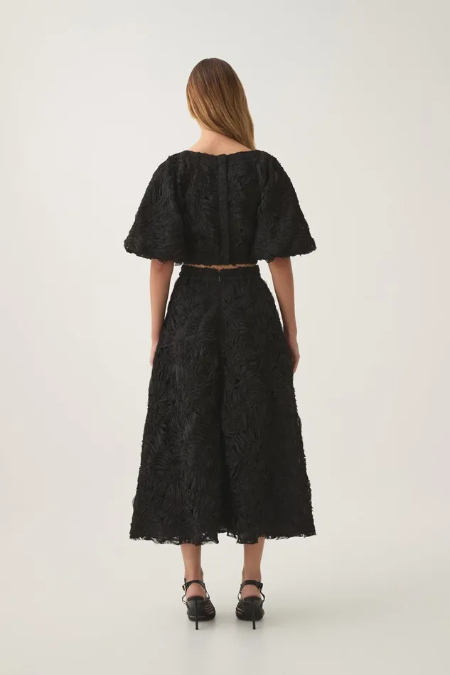 Aje Skirts Florential Textured Midi Skirt Black 8211 Women