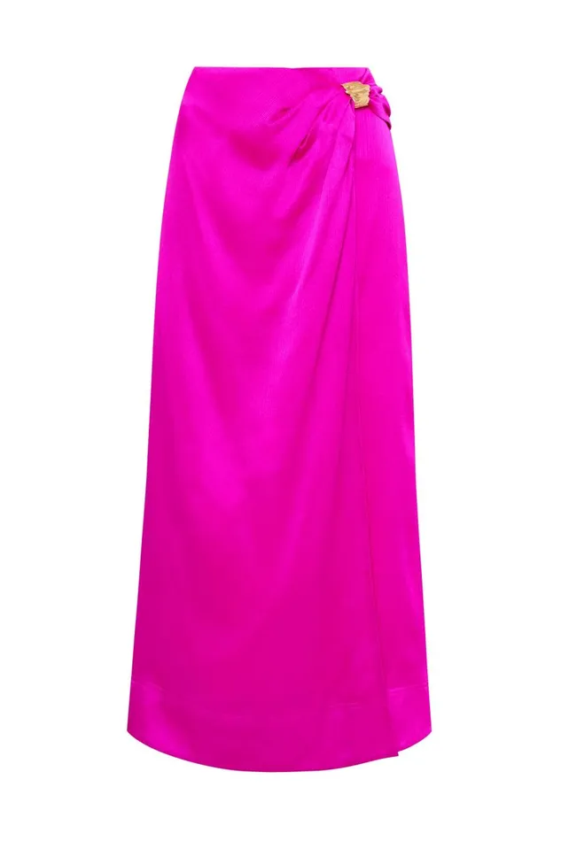 Aje Skirts Foundation Midi Skirt Deep Magenta 8211 Women