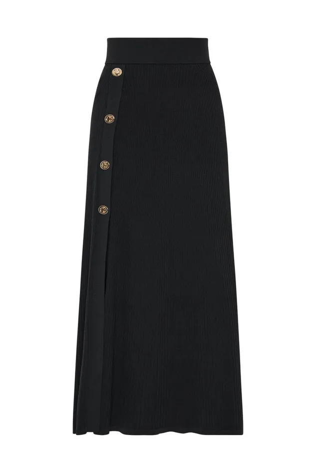 Aje Skirts Rossana Knit Midi Skirt Black 8211 Women