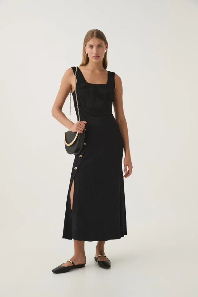 Aje Skirts Rossana Knit Midi Skirt Black 8211 Women
