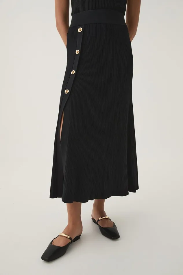 Aje Skirts Rossana Knit Midi Skirt Black 8211 Women