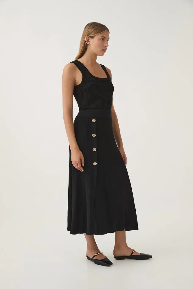 Aje Skirts Rossana Knit Midi Skirt Black 8211 Women