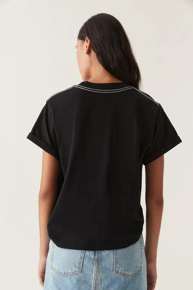 Aje Tees Enya Embellished Slim Tee Blackwhite 8211 Women