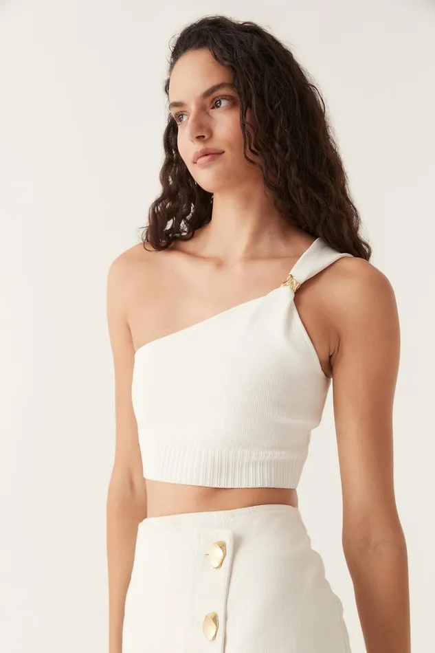 Aje Tops Anani Asymmetric Bustier Top Ivory 8211 Women Aje Tops Anani Asymmetric Bustier Top Ivory 8211 Women