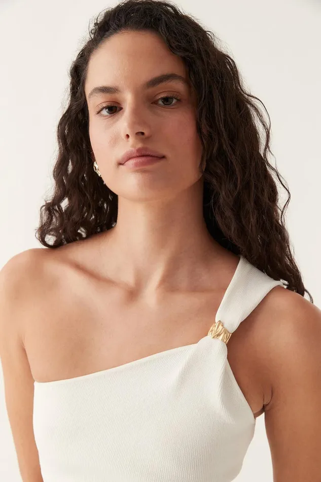 Aje Tops Anani Asymmetric Bustier Top Ivory 8211 Women Aje Tops Anani Asymmetric Bustier Top Ivory 8211 Women