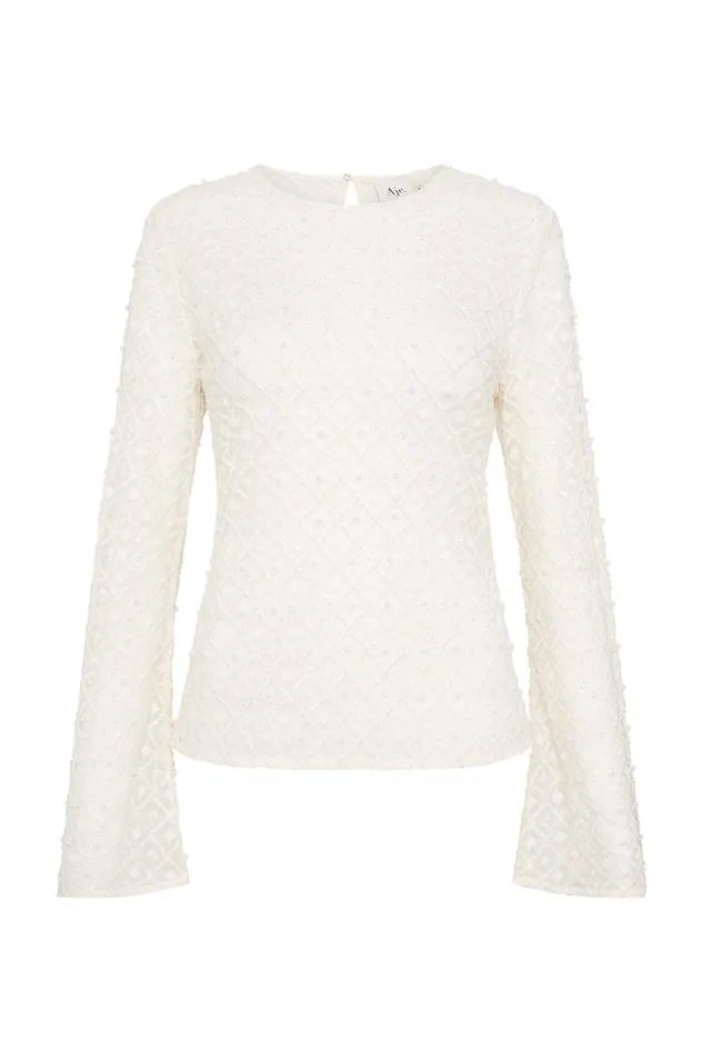 Aje Tops Freya Diamond Pearl Top Ivory 8211 Women Aje Tops Freya Diamond Pearl Top Ivory 8211 Women