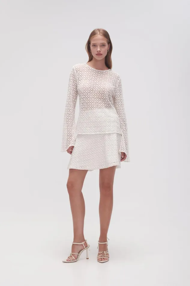 Aje Tops Freya Diamond Pearl Top Ivory 8211 Women Aje Tops Freya Diamond Pearl Top Ivory 8211 Women