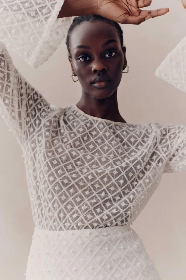Aje Tops Freya Diamond Pearl Top Ivory 8211 Women Aje Tops Freya Diamond Pearl Top Ivory 8211 Women