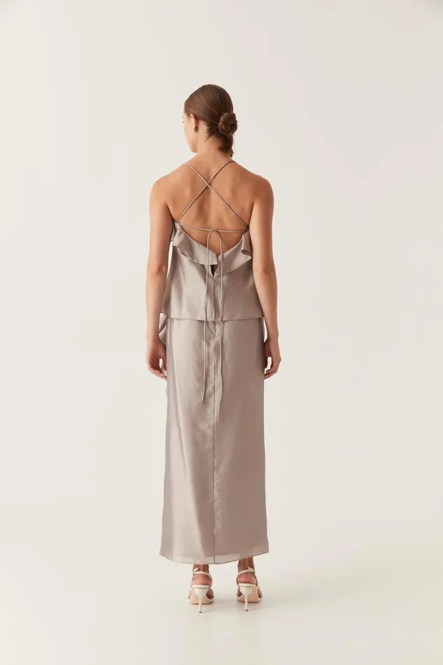 Aje Tops Immersion Bias Camisole Metallic Oyster Grey 8211 Women
