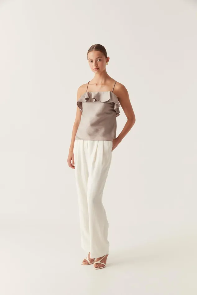 Aje Tops Immersion Bias Camisole Metallic Oyster Grey 8211 Women