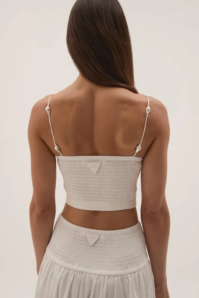 Aje Tops Marley Bandeau Crop White 8211 Women