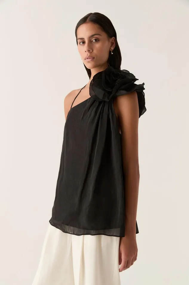 Aje Tops Quintessa Flower Top Black 8211 Women