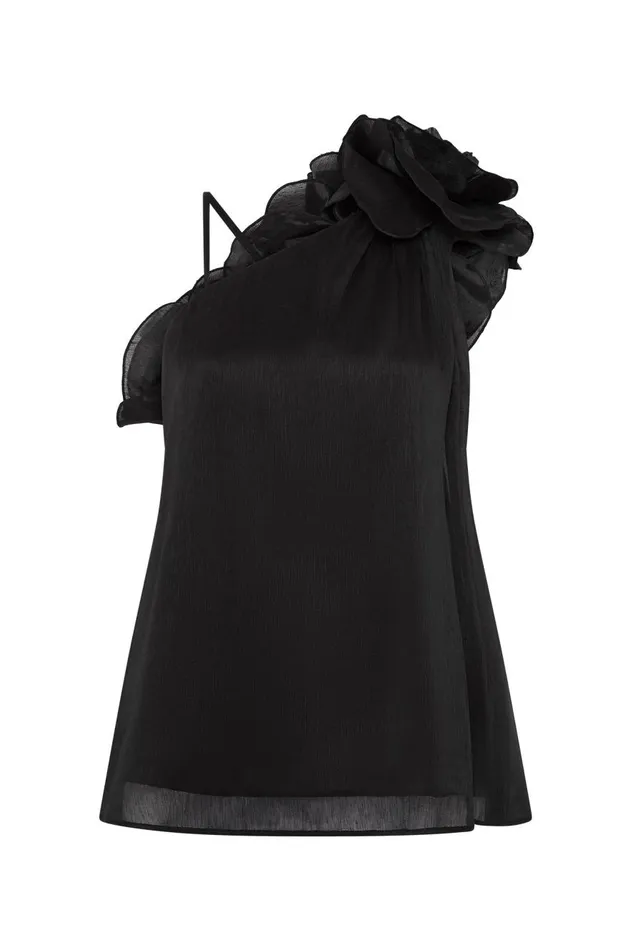Aje Tops Quintessa Flower Top Black 8211 Women