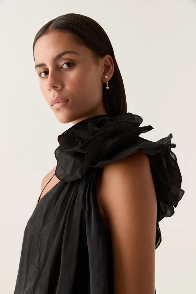 Aje Tops Quintessa Flower Top Black 8211 Women