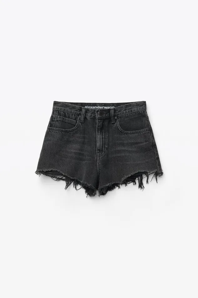 Alexander Wang Denim Women Bite Short In Grey Aged Denim
