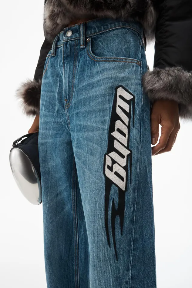 Alexander Wang Denim Women Blade LogoEmbroidered Balloon Jeans