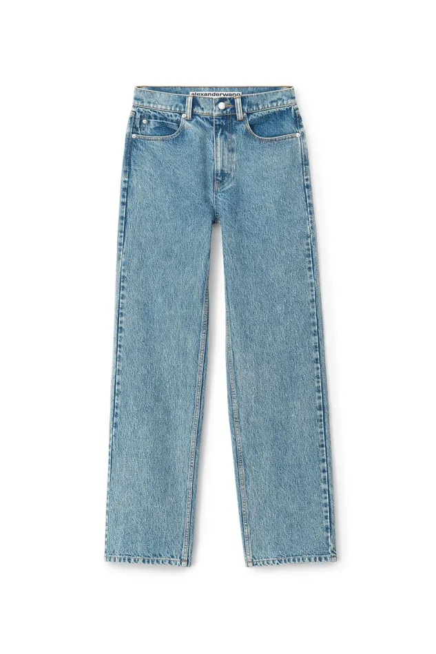 Alexander Wang Denim Women Ez 8211 Mid Rise Straight Leg Jeans In Clear Hotfix Alexander Wang Denim Women Ez 8211 Mid Rise Straight Leg Jeans In Clear Hotfix