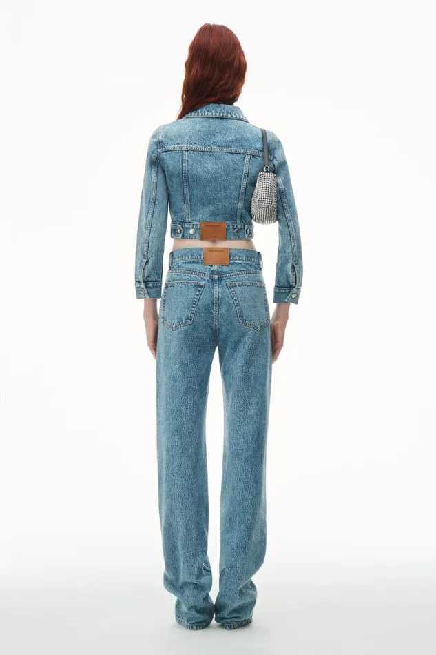 Alexander Wang Denim Women Ez 8211 Mid Rise Straight Leg Jeans In Clear Hotfix