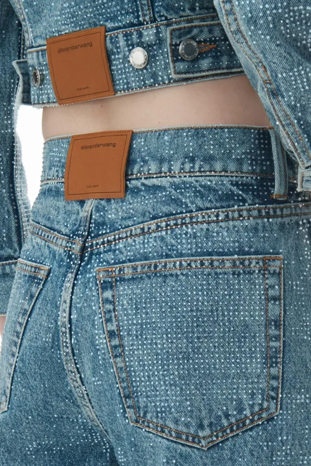 Alexander Wang Denim Women Ez 8211 Mid Rise Straight Leg Jeans In Clear Hotfix