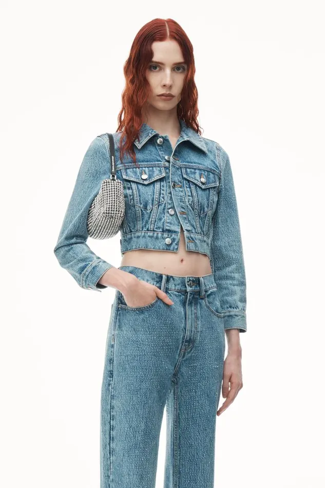 Alexander Wang Denim Women Ez 8211 Mid Rise Straight Leg Jeans In Clear Hotfix
