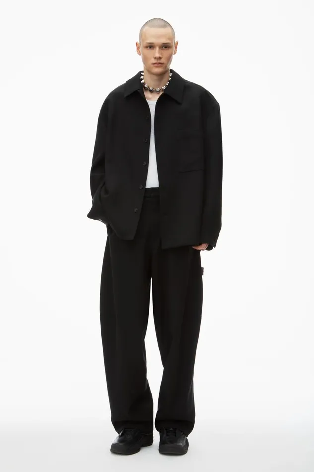 Alexander Wang Outerwear Men Oversized Tailored Shirt Jacket In Wool