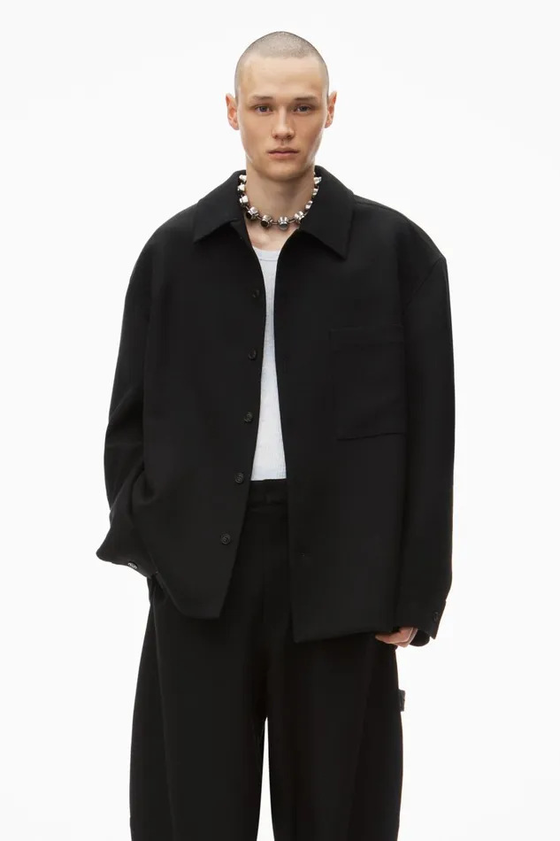 Alexander Wang Outerwear Men Oversized Tailored Shirt Jacket In Wool