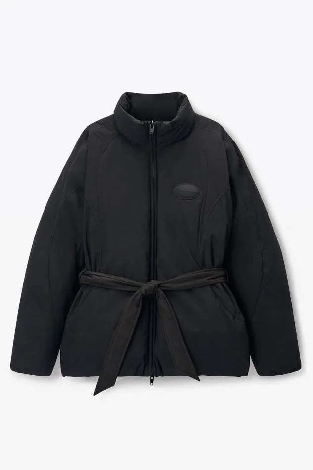 Alexander Wang Outerwear Women Puffer Coat With Dome Logo Patch