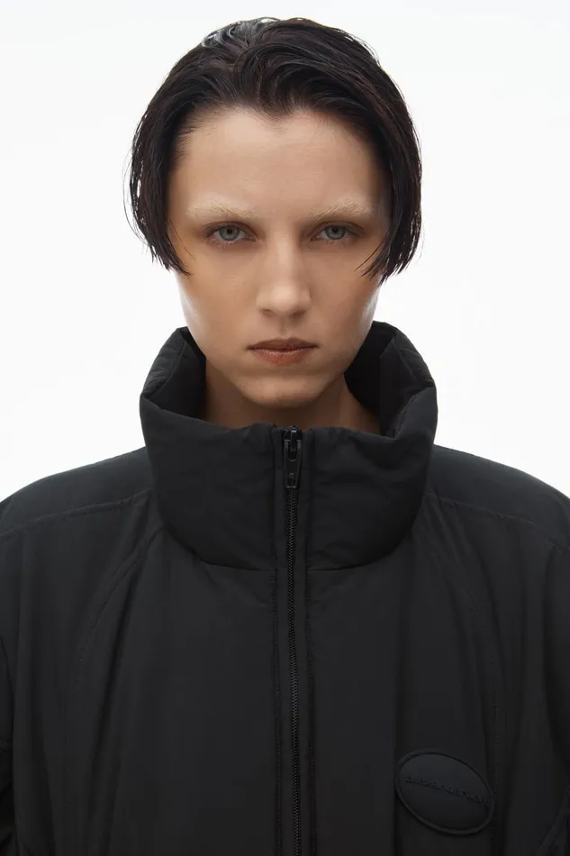 Alexander Wang Outerwear Women Puffer Coat With Dome Logo Patch