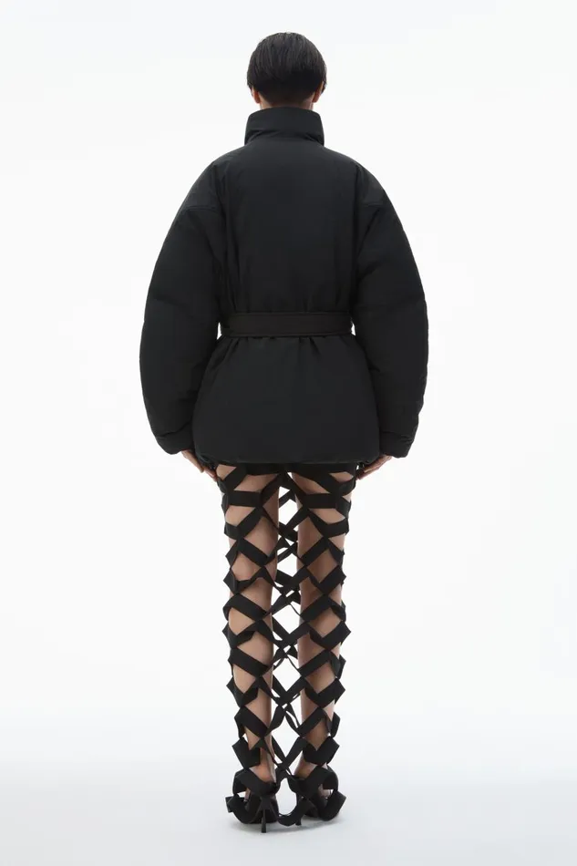 Alexander Wang Outerwear Women Puffer Coat With Dome Logo Patch