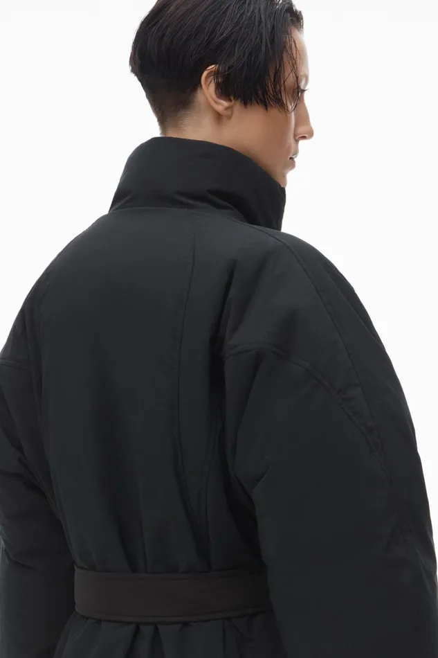 Alexander Wang Outerwear Women Puffer Coat With Dome Logo Patch