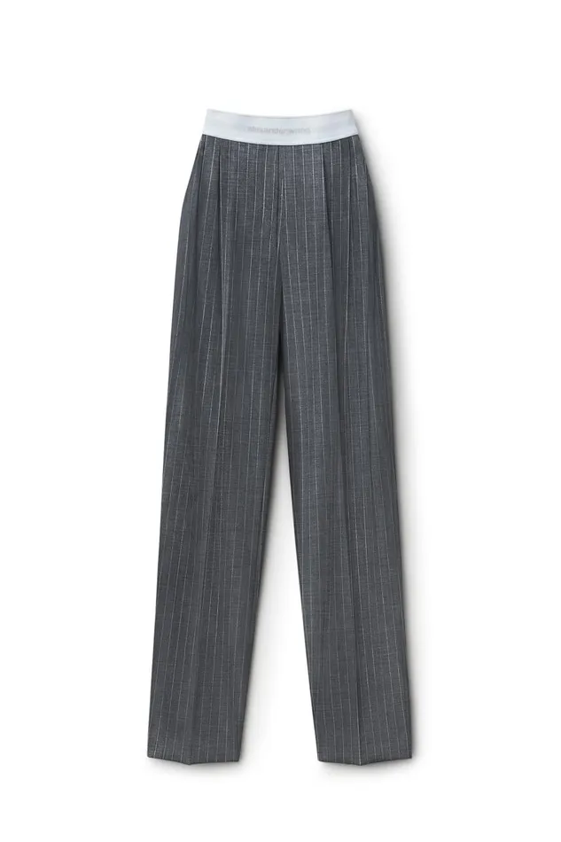 Alexander Wang Pants Women HighWaisted Pleat Pant With Logo Elastic