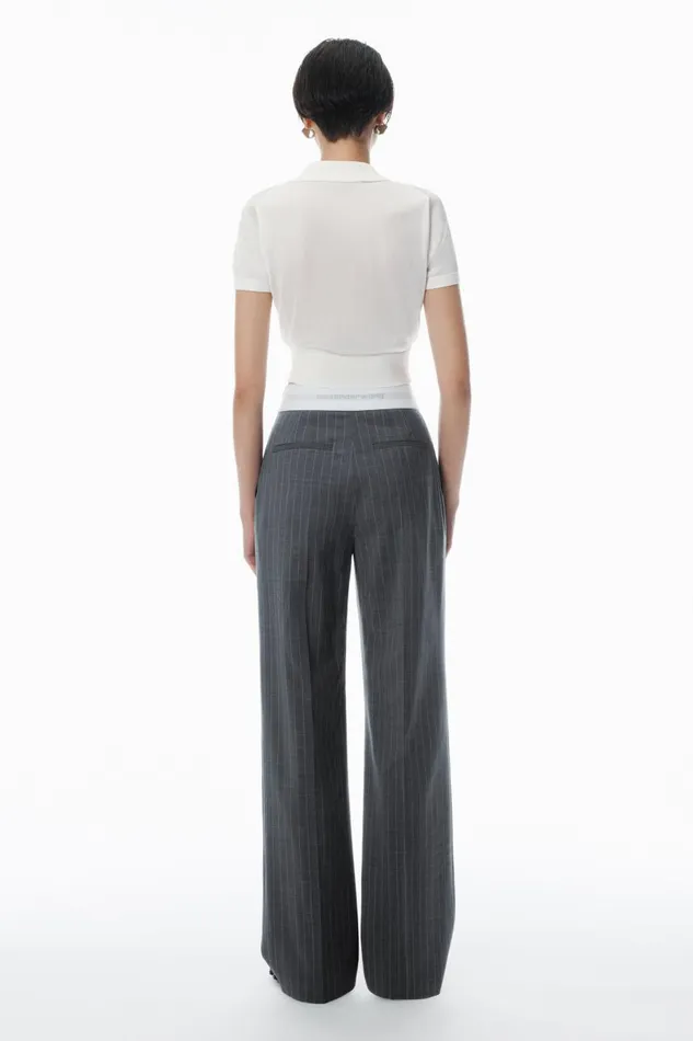 Alexander Wang Pants Women HighWaisted Pleat Pant With Logo Elastic