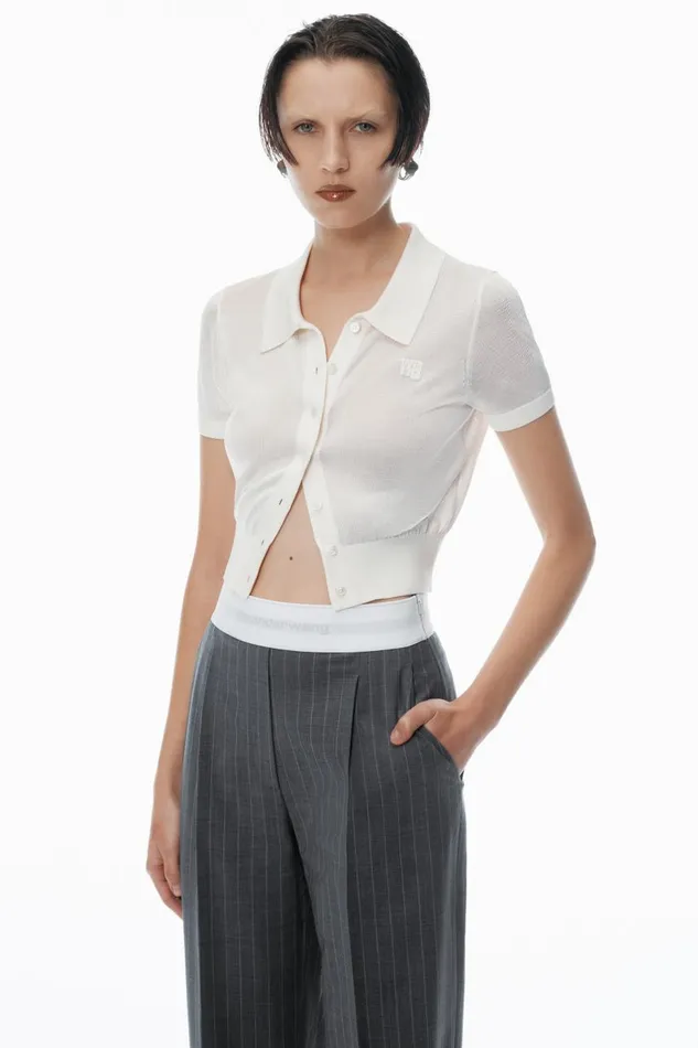 Alexander Wang Pants Women HighWaisted Pleat Pant With Logo Elastic