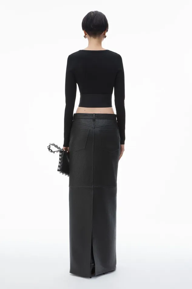 Alexander Wang Sweaters Women LongSleeve Cropped Top With Logo Elastic