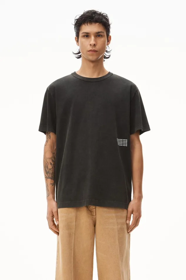 Alexander Wang Tops UnisexWomenMen Acid Wash Tee In High Twist Jersey