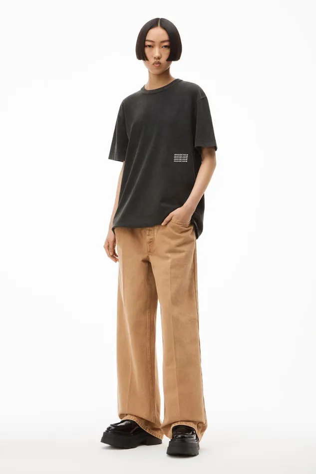 Alexander Wang Tops UnisexWomenMen Acid Wash Tee In High Twist Jersey