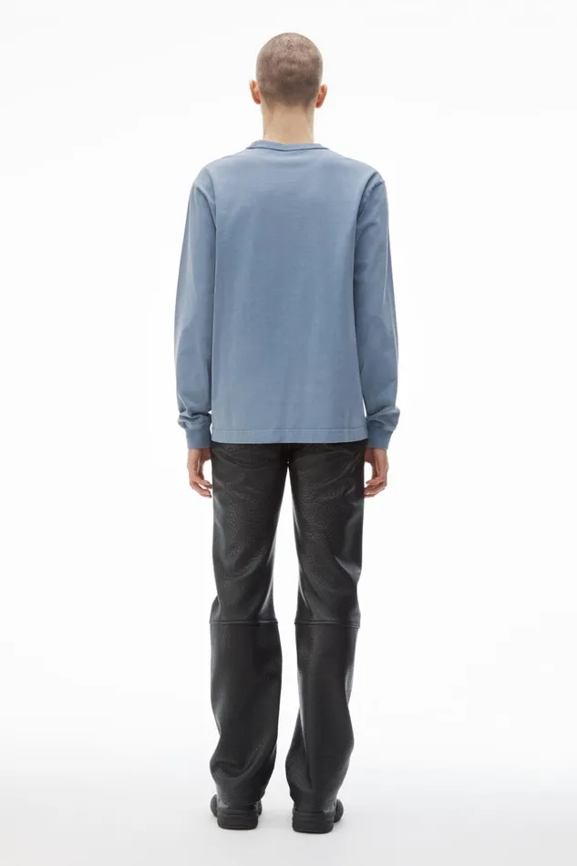 Alexander Wang UnisexWomenMen Glitter Puff Logo LongSleeve Tee In Cotton